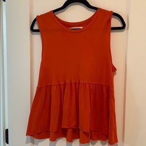 Free People Red Peplum Top